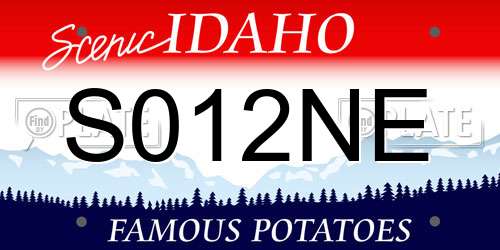 S012NE Idaho License Plate
