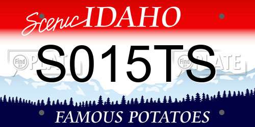 S015TS Idaho License Plate