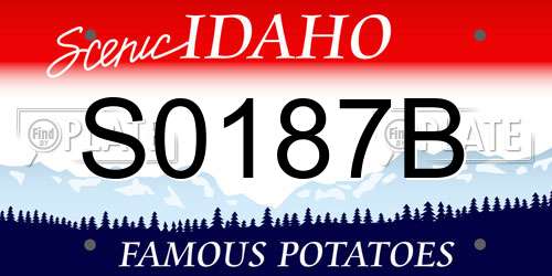 S0187B Idaho License Plate