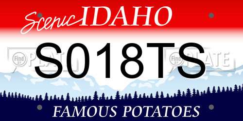 S018TS Idaho License Plate