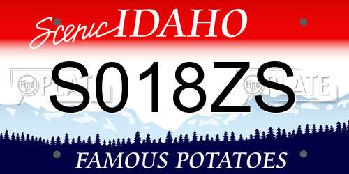 S018ZS Idaho License Plate