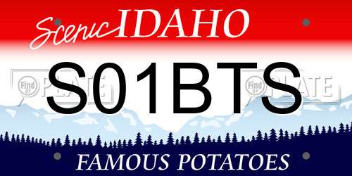 S01BTS Idaho License Plate