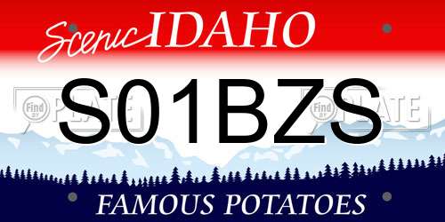 S01BZS Idaho License Plate