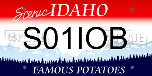 S01IOB Idaho License Plate
