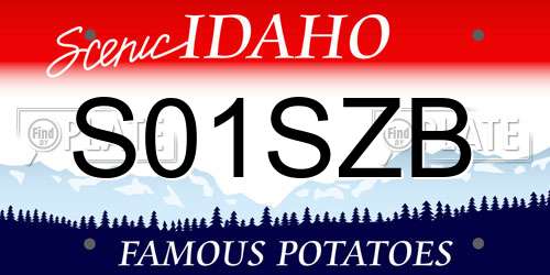 S01SZB Idaho License Plate