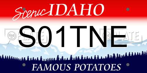 S01TNE Idaho License Plate