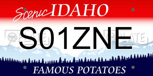 S01ZNE Idaho License Plate