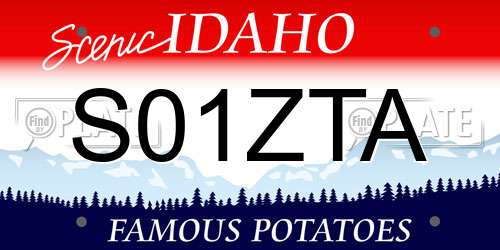 S01ZTA Idaho License Plate