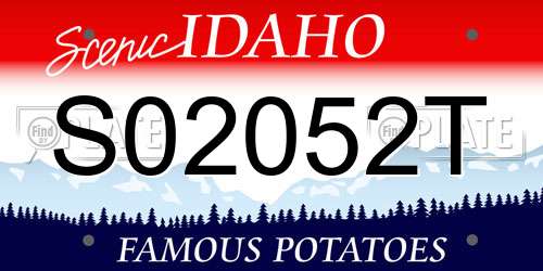 S02052T Idaho License Plate