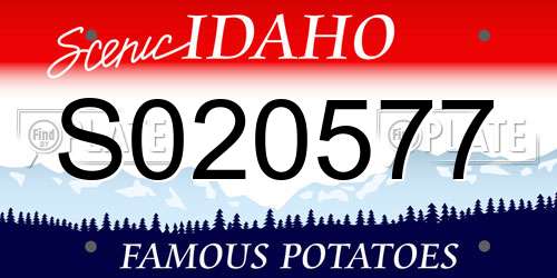 S020577 Idaho License Plate