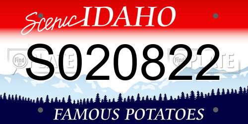 S020822 Idaho License Plate