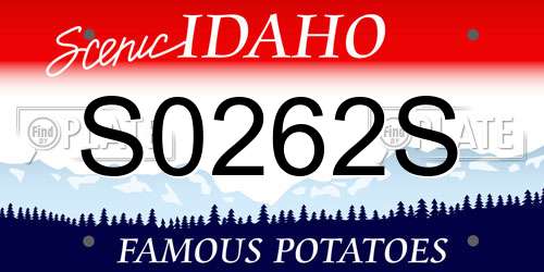 S0262S Idaho License Plate