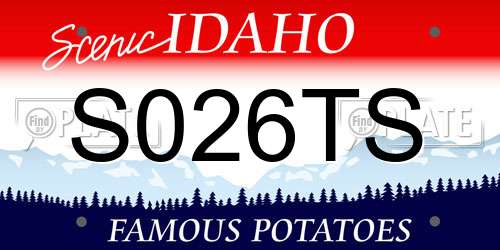 S026TS Idaho License Plate