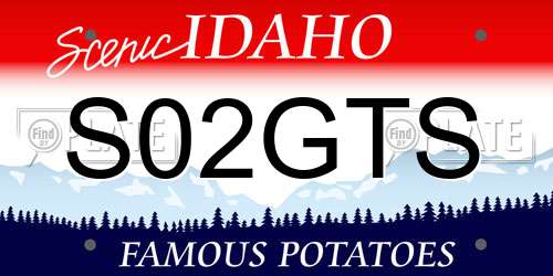 S02GTS Idaho License Plate