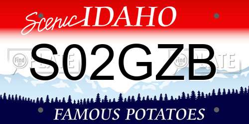 S02GZB Idaho License Plate
