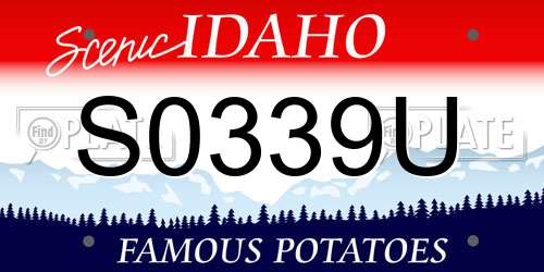 S0339U Idaho License Plate