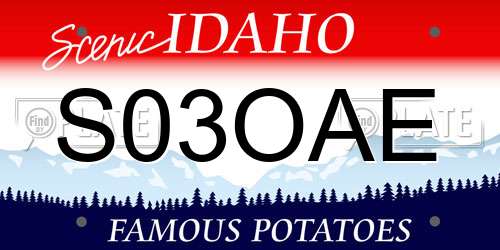 S03OAE Idaho License Plate