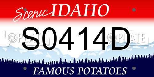 S0414D Idaho License Plate
