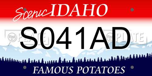 S041AD Idaho License Plate