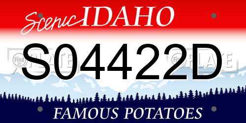 S04422D Idaho License Plate