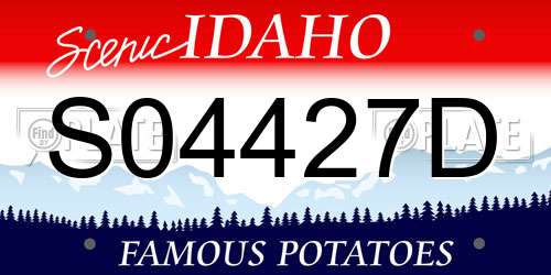 S04427D Idaho License Plate