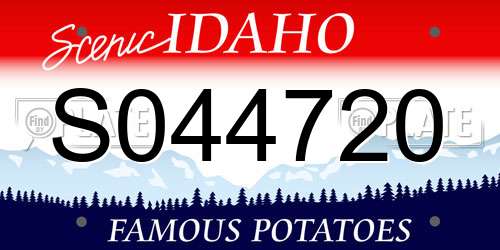 S044720 Idaho License Plate