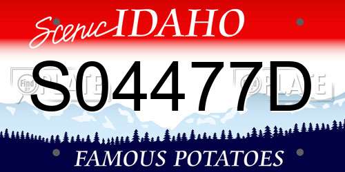 S04477D Idaho License Plate
