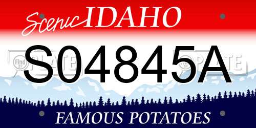 S04845A Idaho License Plate