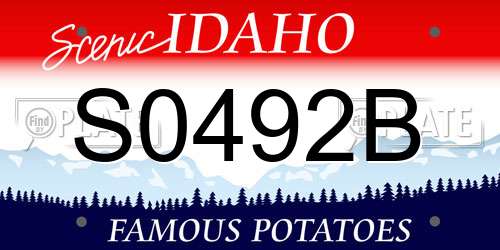 S0492B Idaho License Plate
