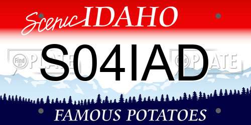 S04IAD Idaho License Plate