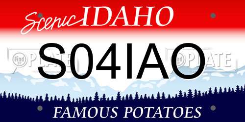 S04IAO Idaho License Plate