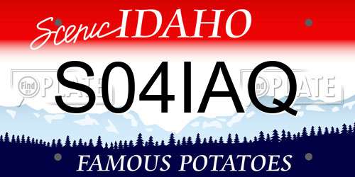 S04IAQ Idaho License Plate