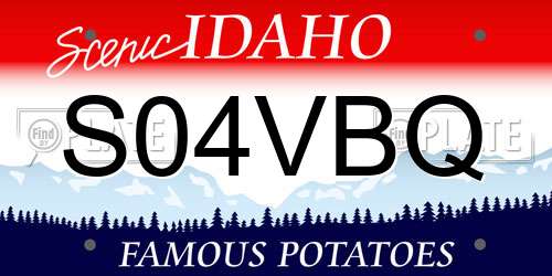 S04VBQ Idaho License Plate