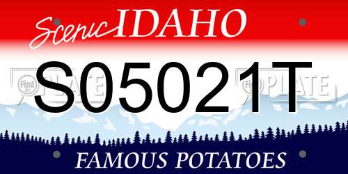 S05021T Idaho License Plate