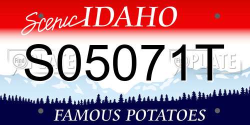 S05071T Idaho License Plate