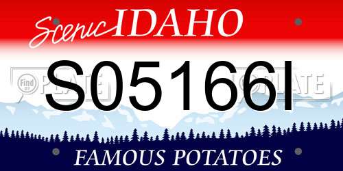 S05166I Idaho License Plate