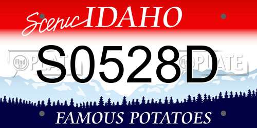 S0528D Idaho License Plate