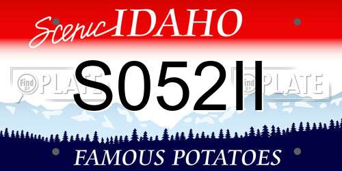 S052II Idaho License Plate