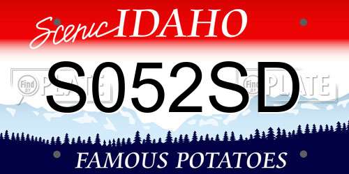 S052SD Idaho License Plate