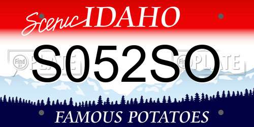 S052SO Idaho License Plate