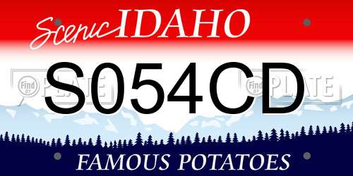 S054CD Idaho License Plate