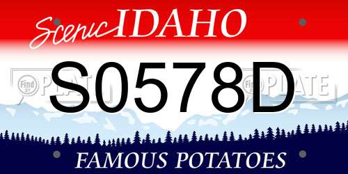 S0578D Idaho License Plate