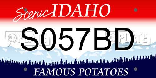 S057BD Idaho License Plate