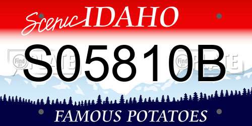 S05810B Idaho License Plate