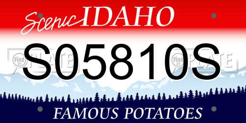 S05810S Idaho License Plate