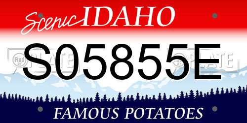 S05855E Idaho License Plate