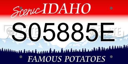 S05885E Idaho License Plate