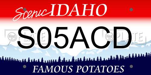 S05ACD Idaho License Plate