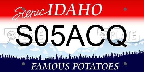 S05ACQ Idaho License Plate