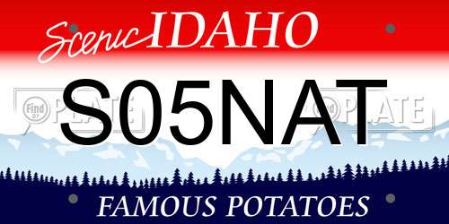S05NAT Idaho License Plate